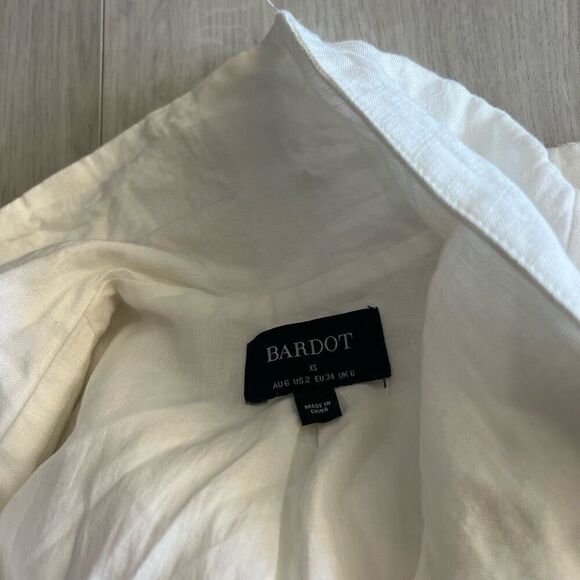 Bardot Linen Blend Shirt Dress size xs off white - Picture 6 of 9